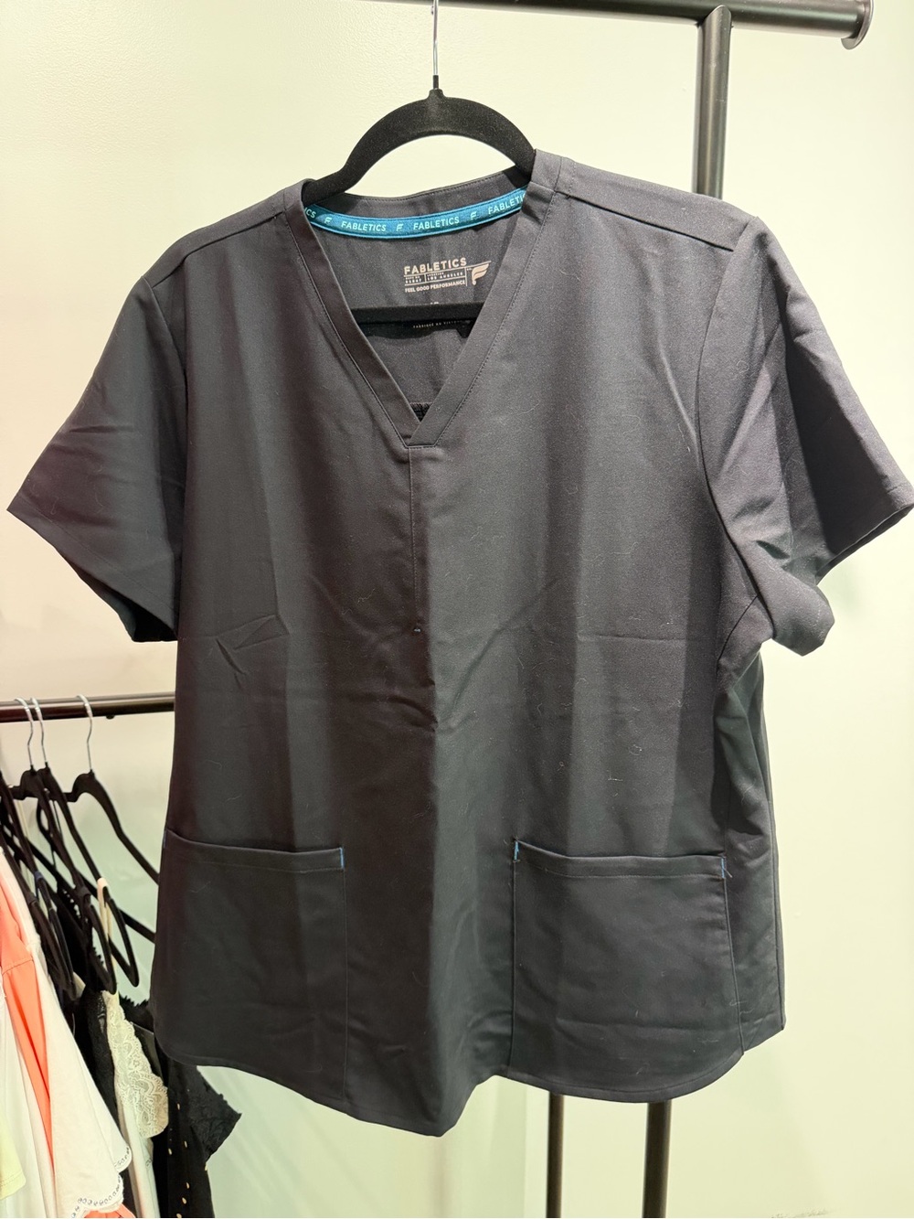 Fabletics V-Neck “Method” Scrub Top - Black